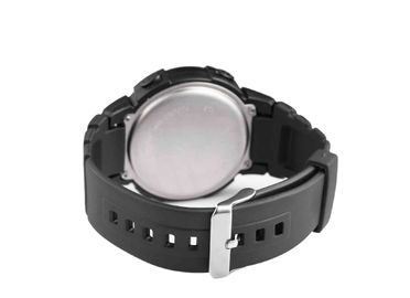 L'unité centrale enferment la montre imperméable de sport d'affichage à cristaux liquides de noir antichoc/montre-bracelet des hommes