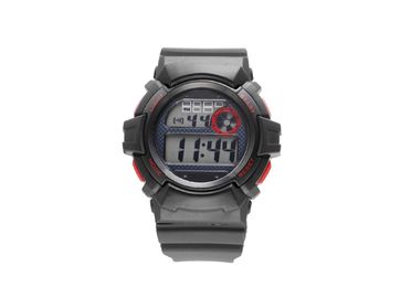 Montre imperméable de sport d'affichage à cristaux liquides de mouvement noir du Japon avec le contre-jour d'EL/caisse d'ABS