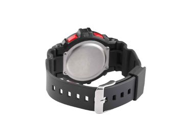 Montre imperméable de sport d'affichage à cristaux liquides de mouvement noir du Japon avec le contre-jour d'EL/caisse d'ABS