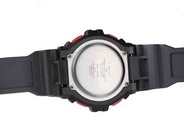 Montre imperméable de sport d'affichage à cristaux liquides de mouvement noir du Japon avec le contre-jour d'EL/caisse d'ABS