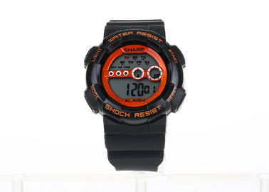 Rouge composez la bande imperméable de PC de boîtier en acier inoxydable de montre de 30 sports de M Digital