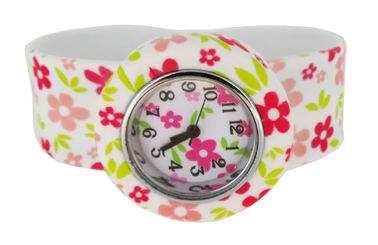 Montre-bracelet de claque de silicone d'impression de fleur personnalisée adaptée aux besoins du client pour des enfants