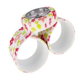Montre-bracelet de claque de silicone d'impression de fleur personnalisée adaptée aux besoins du client pour des enfants