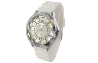 Montres antichoc adultes d'aftichage analogique de montre de silicone de cadran de la marguerite 3D