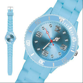 Cas de dos d'acier inoxydable de montre de quartz de silicone de résistant à l'eau de 3 atmosphères