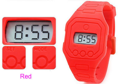 Le bracelet rouge confortable de silicone observe le résistant à l'eau 1 atmosphère ou 3 atmosphères