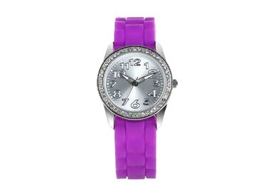 Gelez Madame Silicone Wristband Watches imperméable, courroie rose de diamant de Hermosa
