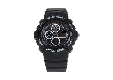 Cas imperméable de dos d'acier inoxydable de montre-bracelet de Digital de sport du noir 30 M LED