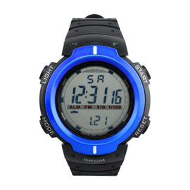 Montre de Digital multifonctionnelle de visage rond avec le carillon de chronomètre et la courroie arrière de la lumière 5ATM TPU