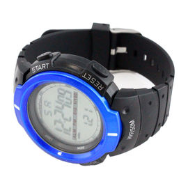 Montre de Digital multifonctionnelle de visage rond avec le carillon de chronomètre et la courroie arrière de la lumière 5ATM TPU