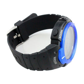 Montre de Digital multifonctionnelle de visage rond avec le carillon de chronomètre et la courroie arrière de la lumière 5ATM TPU