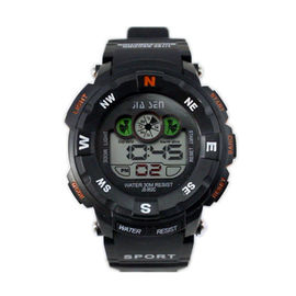 Réveil multifonctionnel noir de montres de Digital avec le jour et la date pour des enfants