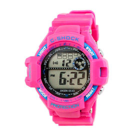 Montre-bracelet du quartz de Digital de silicone de sports des hommes multifonctionnels imperméables de montres