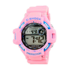 Montre-bracelet du quartz de Digital de silicone de sports des hommes multifonctionnels imperméables de montres