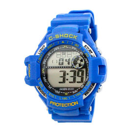 Montre-bracelet du quartz de Digital de silicone de sports des hommes multifonctionnels imperméables de montres