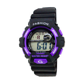 Montre-bracelet noire adulte extérieure de Digital de courroie 24 systèmes d'heure, résistant à l'eau