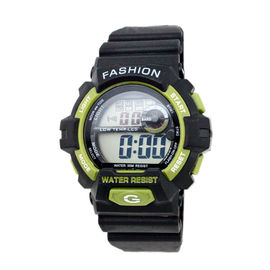 Montre-bracelet noire adulte extérieure de Digital de courroie 24 systèmes d'heure, résistant à l'eau