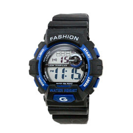 Montre-bracelet noire adulte extérieure de Digital de courroie 24 systèmes d'heure, résistant à l'eau