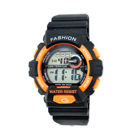Montre-bracelet noire adulte extérieure de Digital de courroie 24 systèmes d'heure, résistant à l'eau