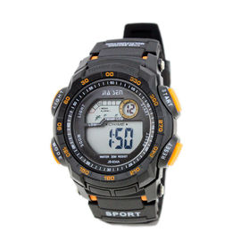 Les montres de Digital multifonctionnelles des hommes imperméables indiquent le jour et la date, PVC noir/nord