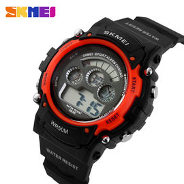 Affaire rouge 44MM d'EL de dos de lumière de montre multifonctionnelle colorée de sports pour unisexe