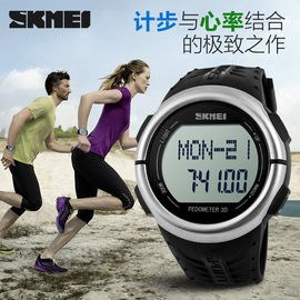 Montre mouvement imperméable de Japon de sport de fréquence cardiaque de dos d'acier inoxydable/de Chine