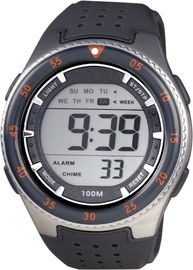 Montre de Digital sportive ronde de monsieurs d'hommes avec le chronographe de résistant à l'eau de 100m