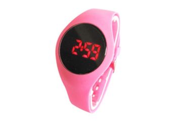 Chronographe intéressant rose de montre-bracelet des filles LED Digital avec la boucle d'unité centrale